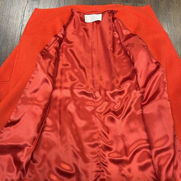 Georges RECH Paris Orange 100% Laine Wool Dress Coat SZ 40 - Picture 6 of 10